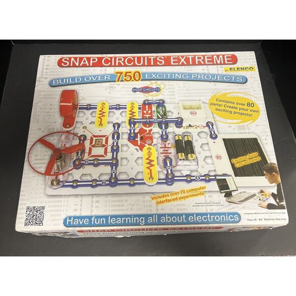 Snap Circuits Extreme SC-750 750 Computer Interface Projects STEM 99% Complete - Picture 1 of 15